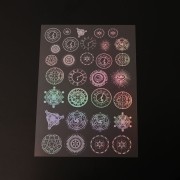Planches de stickers imprimés motifs luminescents pour résine - Argenté x2