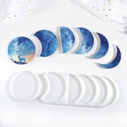 Planche sticker imprimé grand motif phase de lune pour moule - Bleu x1
