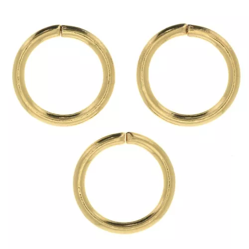 Anneaux ouverts 9x1.2 mm - Doré à l'or fin x25