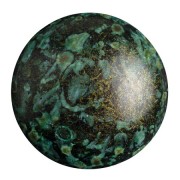 Cabochon rond en verre par Puca® 25 mm - Metallic Mat Green Spotted x1|raw }}