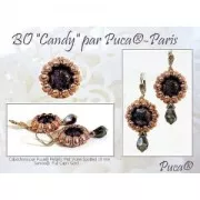 Cabochon rond en verre par Puca® 25 mm - Metallic Mat Green Spotted x1