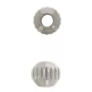 Perles rondes striées 4 mm - Acier inoxydable x10