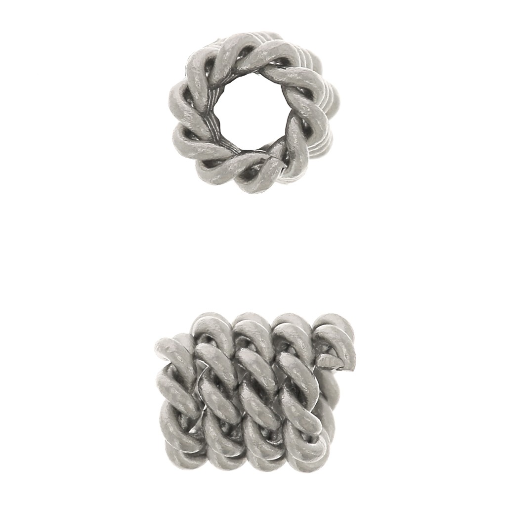 SUNNYCLUE 1 boîte 20pcs Perles de Tube en Acier Inoxydable Long Tube