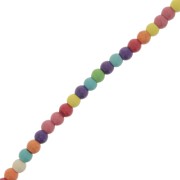 Perles rondes 6 mm imitation Howlite teintées - Multicolore x34cm|raw }}
