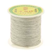 Fil nylon torsadé métallisé 0.8 mm - Argenté x100 m