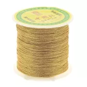 Fil nylon torsadé métallisé 0.8 mm - Doré x100 m