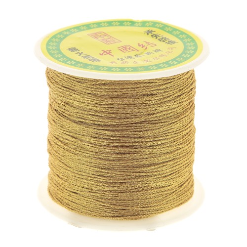 Fil nylon torsadé métallisé 0.8 mm - Doré x100 m