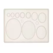 Moule silicone pour pâte polymère - pâte de métal & résine pour cabochons ovales