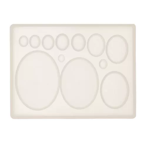 Moule silicone pour pâte polymère - pâte de métal & résine pour cabochons ovales