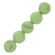 Perles rondes 6 mm imitation Howlite teintées- Vert pastel x20|raw }}