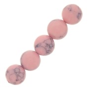 Perles rondes 10 mm imitation Howlite teintées- Rose clair x10|raw }}