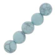 Perles rondes 10 mm imitation Howlite teintées- Bleu clair x10|raw }}