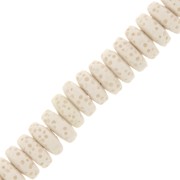 Perles Heishi rondelles teintées 8 mm en Pierre de Lave - Blanc x20