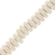 Perles rondelles - Heishi teintées 8 mm en Pierre de Lave - Blanc x20