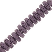 Perles rondelles - Heishi teintées 8 mm en Pierre de Lave - Prune x20
