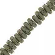 Perles Heishi rondelles teintées 8 mm en Pierre de Lave - Olive x20