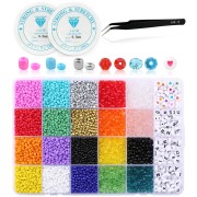 Kit de perles en verre et de perles alphabet pour bracelets et bijoux DIY|raw }}