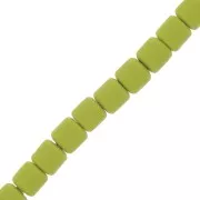 Perles tubes style Heishi en pâte polymère 6x6.2 mm - Vert clair x40 cm