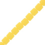 Perles tubes style Heishi en pâte polymère 6x6.5 mm - Jaune x40 cm