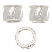 Perle tube travaillée 5x7 mm avec gros trou - Argent 925 x1|raw }}