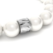 Perle tube travaillée 5x7 mm avec gros trou - Argent 925 x1