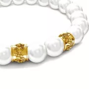 Perle tube motif fleurs 6x7 mm avec gros trou - Argent 925 x1