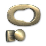 Fermoir crochet ovale pour lacet 10 mm bronze x1|raw }}