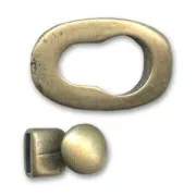 Fermoir crochet ovale pour lacet 10 mm bronze x1