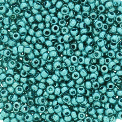 Perles rocailles Preciosa  11/0 2 mm - Terra Métallique - Turquoise x20g
