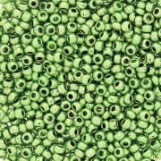 Perles rocailles Preciosa 11/0 2 mm - Terra Métallique - Vert clair x20g