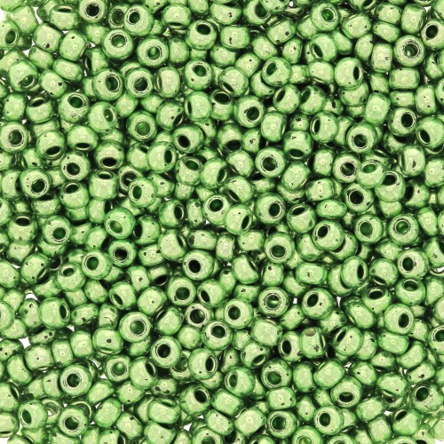 Perles rocailles Preciosa 11/0 2 mm - Terra Métallique - Vert clair x20g