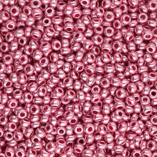 Perles rocailles Preciosa  11/0 2 mm - Terra Métallique - Rose x20g
