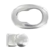 Fermoir crochet ovale pour lacet 10 mm argenté  x1