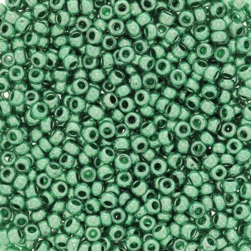 Perles rocailles Preciosa 11/0 2 mm - Terra Métallique - Vert x20g