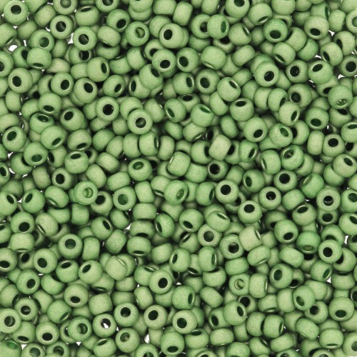 Preciosa Perles rocailles 11/0 2 mm - Terra Métallique Mat Vert clair x20g