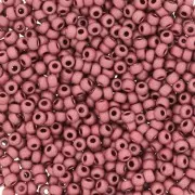 Perles rocailles Preciosa  11/0 2 mm - Terra Métallique Mat - Rose x20g