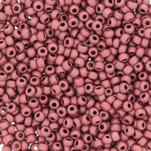 Perles rocailles Preciosa  11/0 2 mm - Terra Métallique Mat - Rose x20g