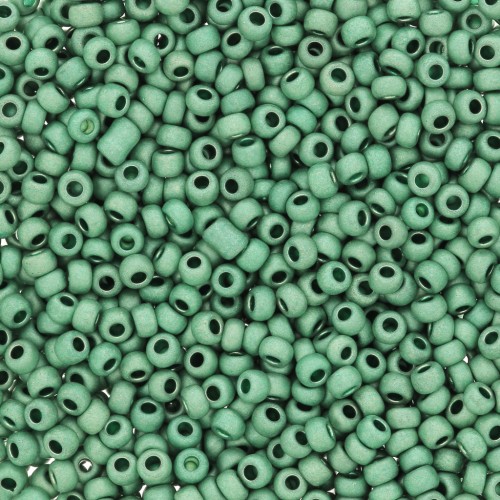 Perles rocailles Preciosa 11/0 2 mm - Terra Métallique Mat - Vert x20g