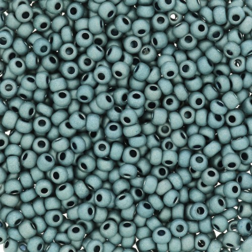 Preciosa Perles rocailles 11/0 2 mm - Terra Métallique Mat - Bleu gris x20g
