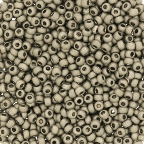 Perles rocailles Preciosa  11/0 2 mm - Terra Métallique Mat - Gris foncé x20g