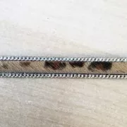 Lacet cuir 10 mm Léopard chainette x30cm
