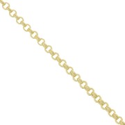 Chaîne maille Forçat double anneaux 2 mm - Doré à l'or fin x1m|raw }}