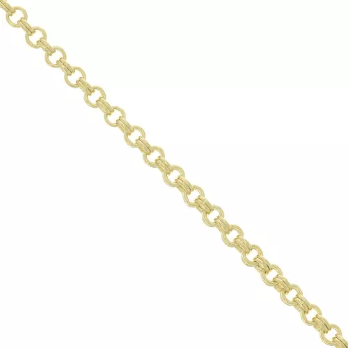 Chaîne maille Forçat double anneaux 2 mm - Doré à l'or fin x1m