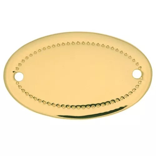 Intercalaire ovale travaillé de petits points 25x15 mm - Plaqué Or 3 microns x1