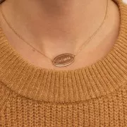 Intercalaire ovale travaillé de petits points 25x15 mm - Plaqué Or 3 microns x1