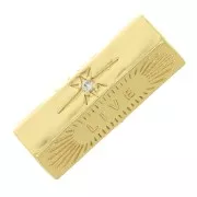 Perle cylindre à message Live avec oxyde de zirconium 22x9 mm - Doré x1