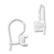 Dormeuses Crochets d'oreilles porte cabochon 6 mm en Argent 925 x2