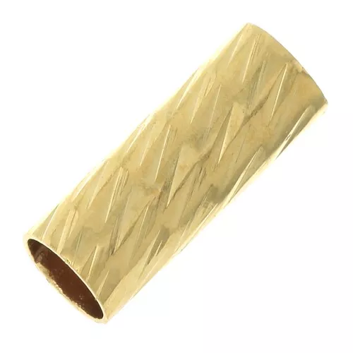 Perle tube droit facetté 10x4 mm - Plaqué Or 3 microns x1