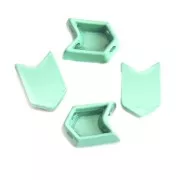 Perle colorée 2 trous en zamac forme flèche 11.5x8 mm - Vert turquoise x1