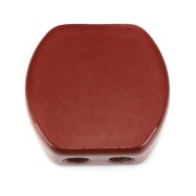 Perle colorée 2 trous en zamac forme carrée arrondi 9.5x10 mm - Marron x1|raw }}